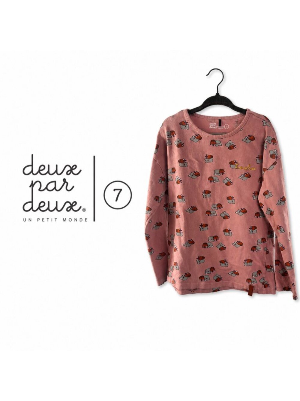 DEUX PAR DEUX Girls Long Sleeve Graphic Top – Size 7
